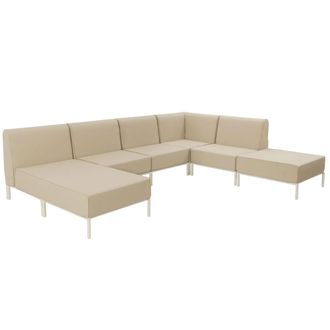 Oviala Conjunto modular de jard&iacute;n bajo para 6 personas beige