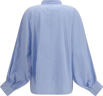 SoSUE Womens Shirt Antonia Voile Blue Stripes Cotton