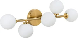 Beliani Lámpara de pared LED de metal sala de estar estilo moderno 5 luces dorado Minotos