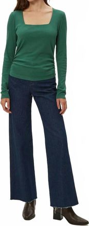 Michael Stars Sarah Square Neck Top In Emerald