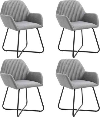 vidaXL Vidaxl - Sillas De Comedor 4 Unidades Tela Gris Claro