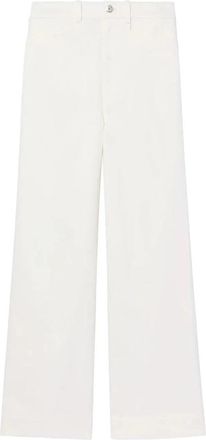 Proenza Schouler Witte Wijde Pijpen Katoenen Culotte - Dames - Wijde Broeken - Wit - L - Katoen - Broeken