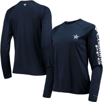 Columbia Womens Columbia Navy/White Dallas Cowboys Tidal Omni-Shade Raglan Long Sleeve T-Shirt at Nordstrom, Size Xx-Large