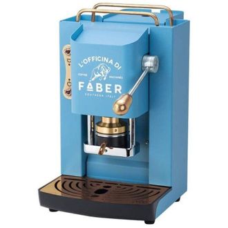 Faber Cafetera Faber Pro Deluxe Con Prensa De C&aacute;psulas De Lat&oacute;n Y Marco De Acero Turquesa