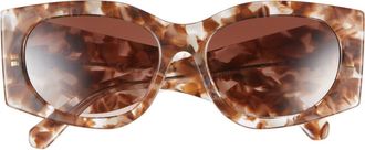Tory Burch Kira 56mm Rectangular Sunglasses in Clear & Brown Tort /Brown Gradient at Nordstrom