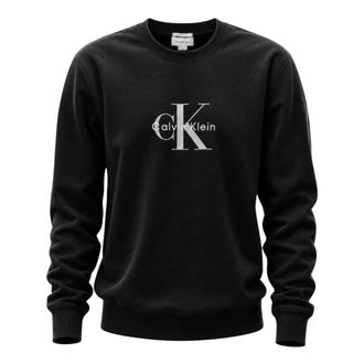 Calvin Klein Jeans Sweatshirts, male, Black, Size: 2XL Crewneck Sweatshirt