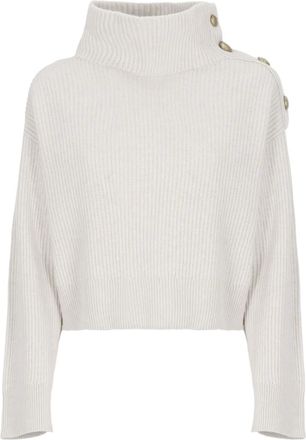 Brunello Cucinelli Maglione a coste con collo alto - Bianco