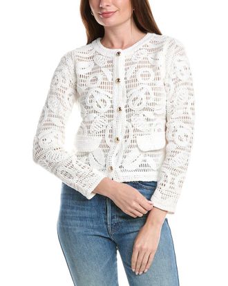 T Tahari Mesh Applique Top