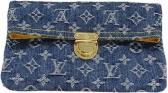 Louis Vuitton Pre-owned Clutches, female, Blue, Size: ONE SIZE Pre-owned Denim louis-vuitton-bags