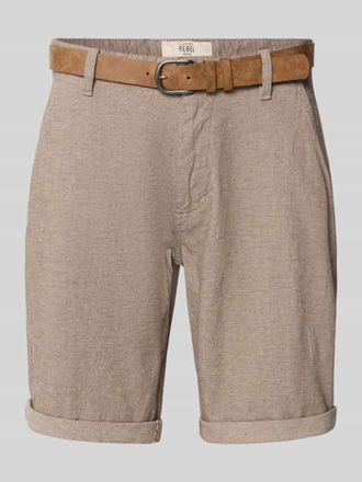 Redefined Rebel Bermudas mit G&uuml;rtel und Eingrifftaschen Modell NEBRASKA in Beige, Gr&ouml;&szlig;e XXL