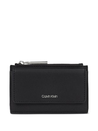 Calvin Klein flap-pocket zip-fastening wallet - women - Fabric - One Size - Black