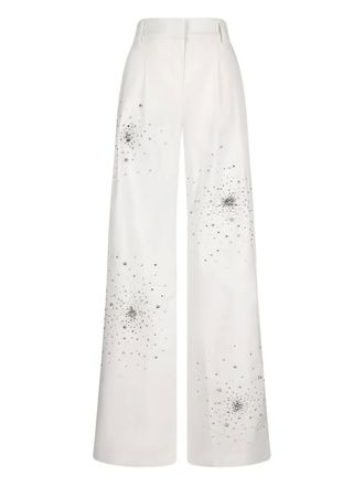 Des_Phemmes crystal-embellished trousers - women - Elastane/Cotton - 40 - White