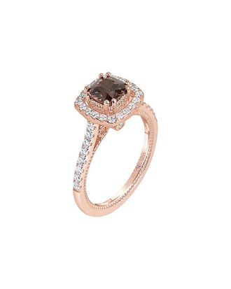 Suzy Levian Rose Gold Vermeil Cz Ring