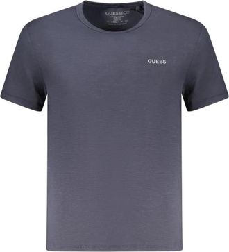 Guess Blauw Katoen Crew Neck T-Shirt - Heren - T-shirts - Blauw - M - Katoen - Tops