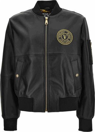 Versace Jeans Couture Leren Bomberjack - Heren - Leren en Su&egrave;de Jassen - Zwart - 2XL - Leer - Jassen