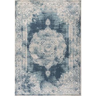 Jonathan Y Designs Rosalia Cottage Medallion Area Rug in Ivory/blue at Nordstrom, Size 3Ft 0In X 5Ft 0In
