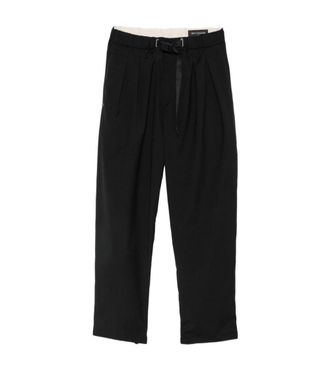 White Sand Black Regular Pants