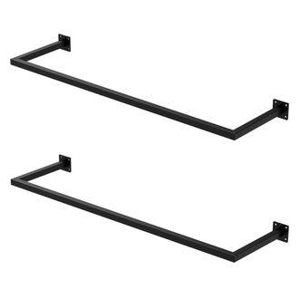 ML Design Ml-design - Set 2x Percheros De Pared 110x30cm De Acero Inoxidable Negro Para Vestidor Armario Ba&ntilde;o O Cocina, Barra De Almacenamiento Hasta 50kg Para 