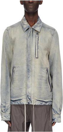 Rick Owens Denim Concealed Zipfront Jacket - Heren - Spijkerjassen - Blauw - M - Denim - Jassen