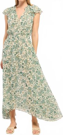Misa Mariposa Ruffle Sleeve Dress In Azure Floral