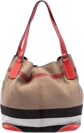Burberry Pre-owned Bucket Bags, female, Multicolor, Size: ONE SIZE Pre-owned Canvas Bucket Bag
