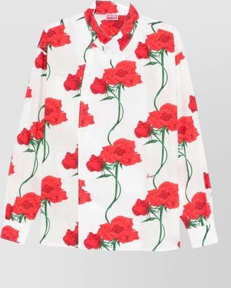 Kenzo long sleeve floral shirt button collar cuffs