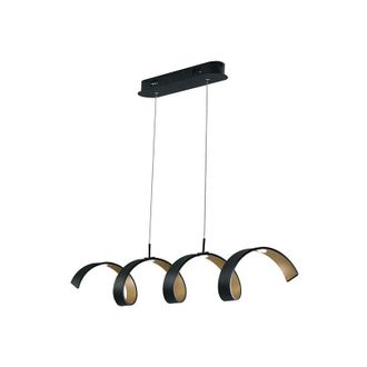 Fan Europe Fan Europe - Sospensione helix in alluminio nero e oro 20W luce calda 80 cm