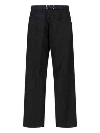 White Sand Mens Trousers Black Cotton
