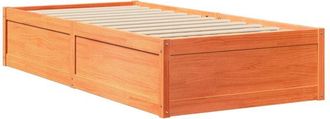 vidaXL Estructura De Cama Sin Colch&oacute;n Madera Maciza Marr&oacute;n 75x190 Cm Vidaxl