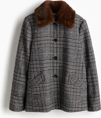 H&M Jacke aus Wollmix - Schwarz