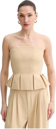 Gestuz Stacy Top - Dames - Tops zonder mouwen - Beige - L - Polyester - Tops