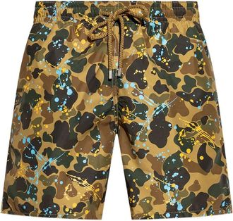 Palm Angels X Vilebrequin Paint-splatter Print Swim Shorts