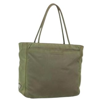 Prada Pre-owned Tote Bags, female, Green, Size: ONE SIZE Pre-owned Nylon prada-bags