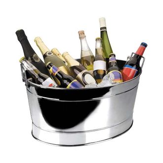 Lacor Cubitera Barre&atilde;&plusmn;o Enfriabotellas Inoxidable 25 Litros Cubitera Acero Inoxidable Grande 25 L Enfriador Bebidas Hielo