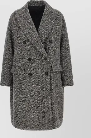 Brunello Cucinelli wool and alpaca double-breasted chevron coat