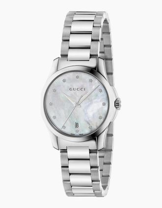 Gucci Womens Gucci G-Timeless Mother of Pearl Ladies Watch - Silver