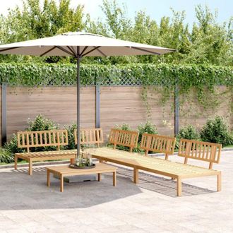 vidaXL Set De Sof&aacute;s De Palets De Jard&iacute;n 5 Pzas Madera Maciza De Acacia Vidaxl