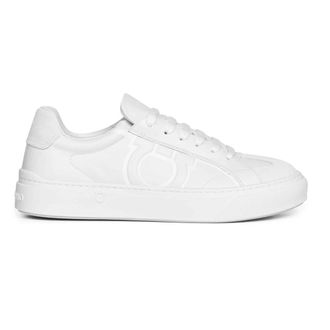 Ferragamo Sneakers, male, White, Size: 9 1/2 US Gancini Leather Sneakers