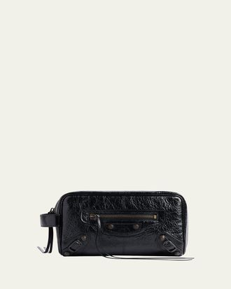 Balenciaga Mens Le City Leather Toiletry Bag