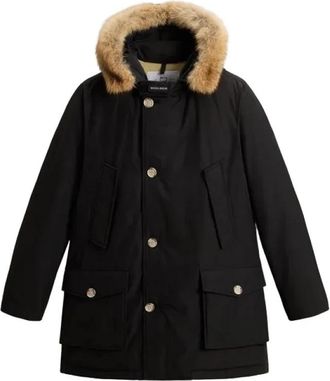 Woolrich Arctic Parka met Afneembare Bontkraag - Heren - Parka Jassen - Zwart - 2XL - Leer - Jassen