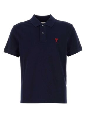 Ami Ami Navy Blue Piquet Polo Shirt
