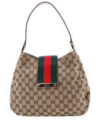 Gucci New Ladies Web GG Canvas Medium hobo bag - Brown