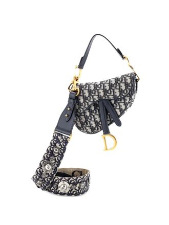 Dior Saddle Handbag with Strap Oblique Canvas Mini shoulder bag - Blu
