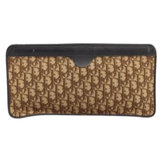 Dior Pre-owned Clutches, female, Brown, Size: ONE SIZE Pre-owned Vintage trotter pouch