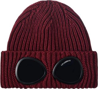 C.P. Company Extra Fijn Merino Wol Goggle Muts - Heren - Hoeden - Rood - ONE Size - Wol - Accessoires