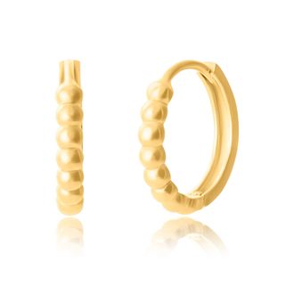 MAX + STONE 14K Yellow Gold Beaded Huggie Hoops