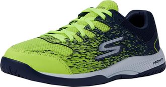 Skechers Mens Viper Court Pickleball Trainers, Yellow Synthetic Mesh Navy Trim, 10.5 UK