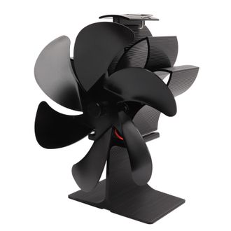 OEM Ventilador Ecol&oacute;gico De 6 Aspas Para Estufa, Color Negro, Resistente A Altas Temperaturas, Con Arranque Autom&aacute;tico, Ahorra Energ&iacute;a Y Funciona Con Calo