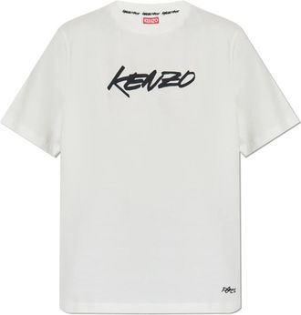 Kenzo T-shirt met bedrukt logo - Dames - T-shirts - Wit - M - Katoen - Tops