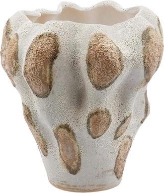 Schubiger M&ouml;bel Vase Mohnkapsel Weiss Caramel H: 31 cm